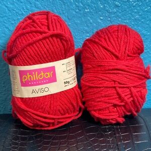 1 NWT 1 NEW Phildar Red Yarn Bundle COLOR 0084 Lot 143 Made in Italy